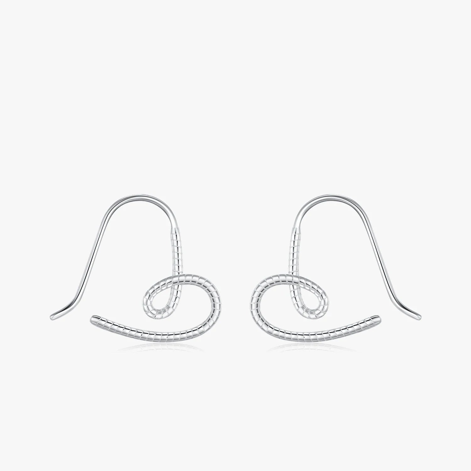 Vintage line heart hoop earrings 925 sterling silver romantic motif
