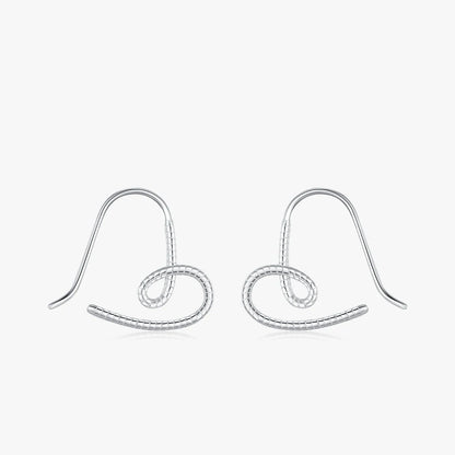 Vintage 925 Silver Heart Hoop Earrings