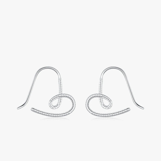 Vintage 925 Silver Heart Hoop Earrings