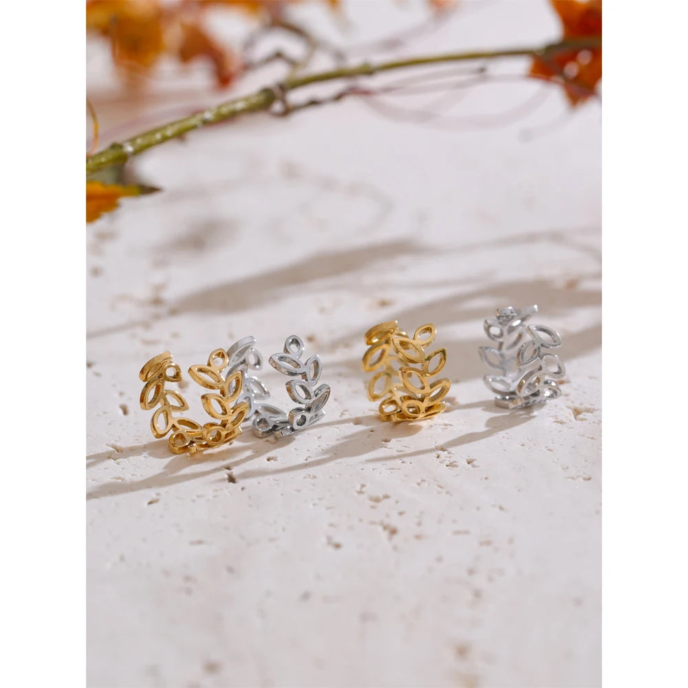 Earrings gold earrings shown in comfortable ear clip design