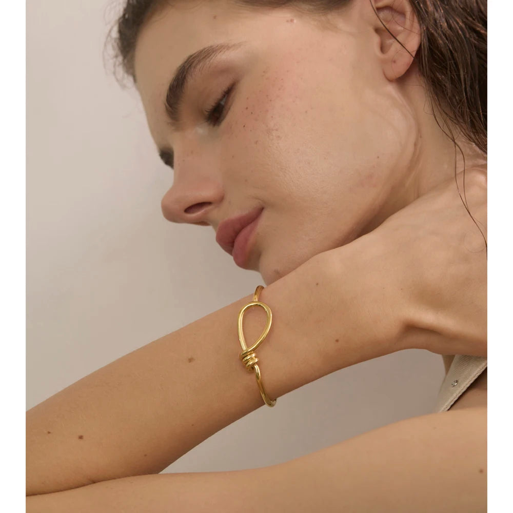 stainless steel gold cuff bracelet bangle waterproof and stylish