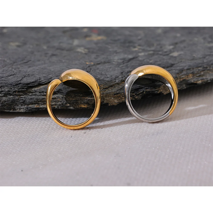 Minimalist 18K Gold Stainless Steel Ring