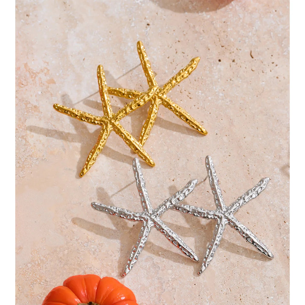 Stylish big starfish earring earrings gold design for women