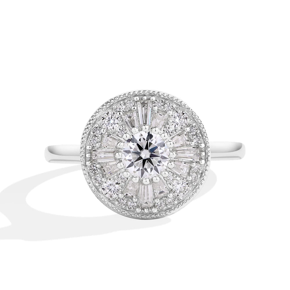 Moissanite engagement ring with diamond ring engagement ring shine