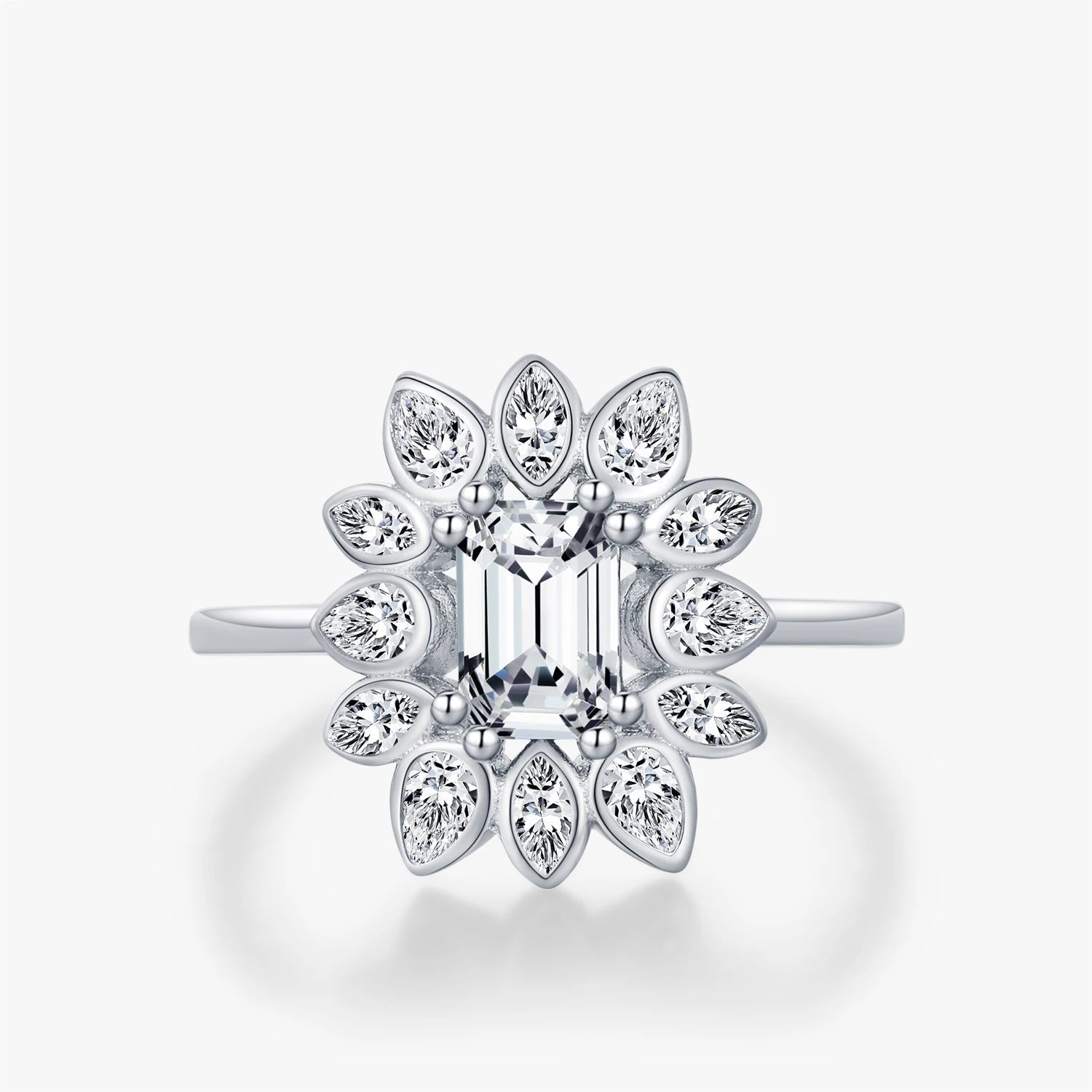 Silver wedding ring shown as a refined cocktail ring in sterling ring style