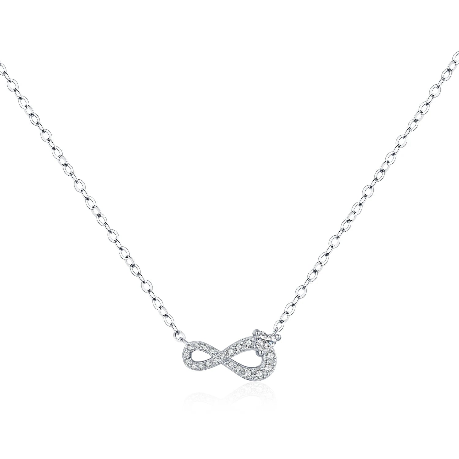 Infinite Love Mobius Heart sterling silver necklace on a silver chain