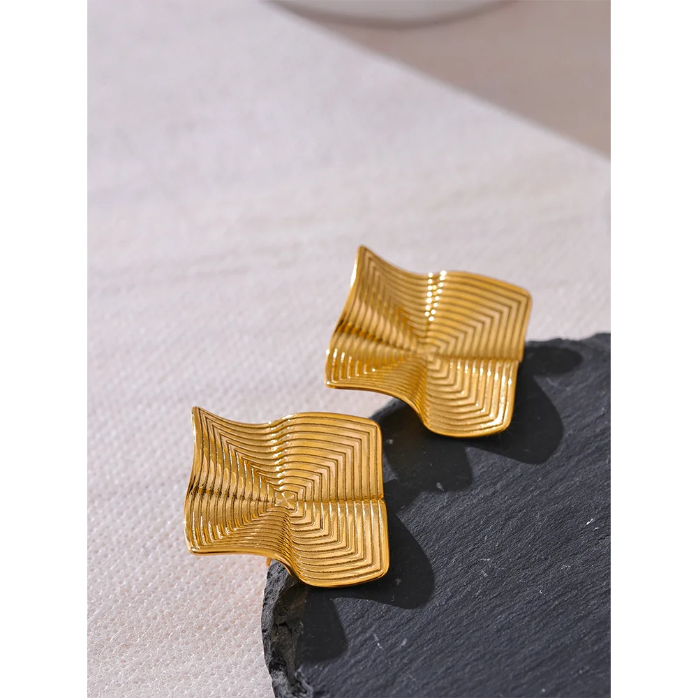 Square Stainless Steel Statement Earrings