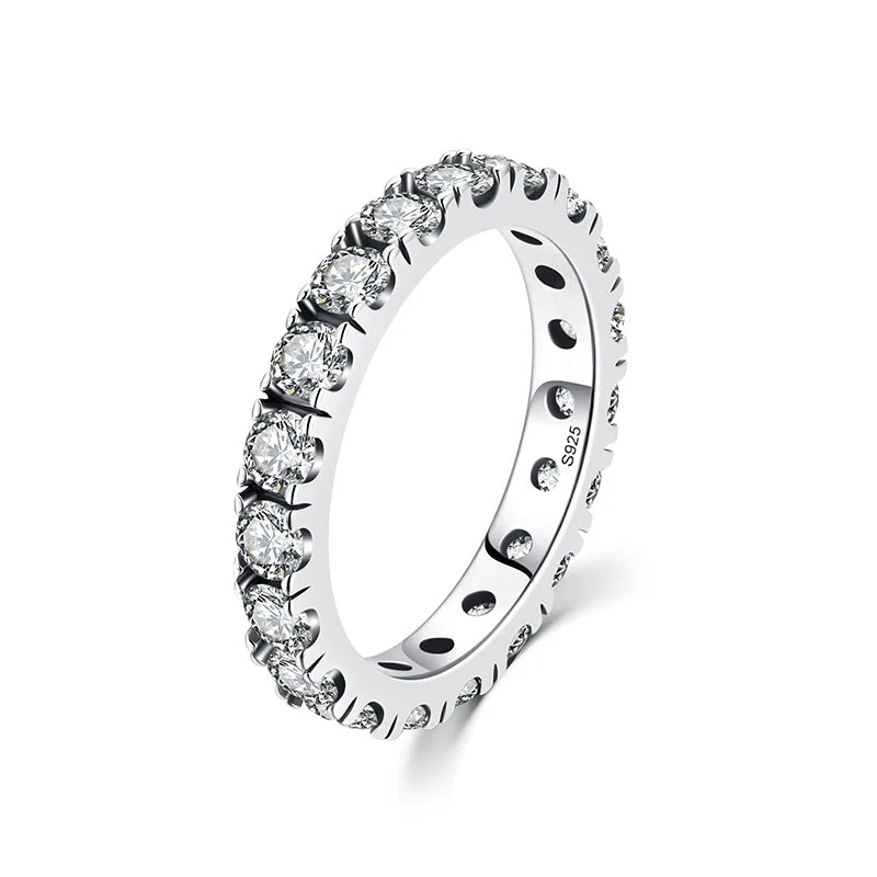 Sterling silver ring shown with cubic zirconia ring brilliance for daily wear
