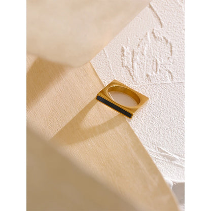 Minimalist Square Geometric Stainless Steel Ring