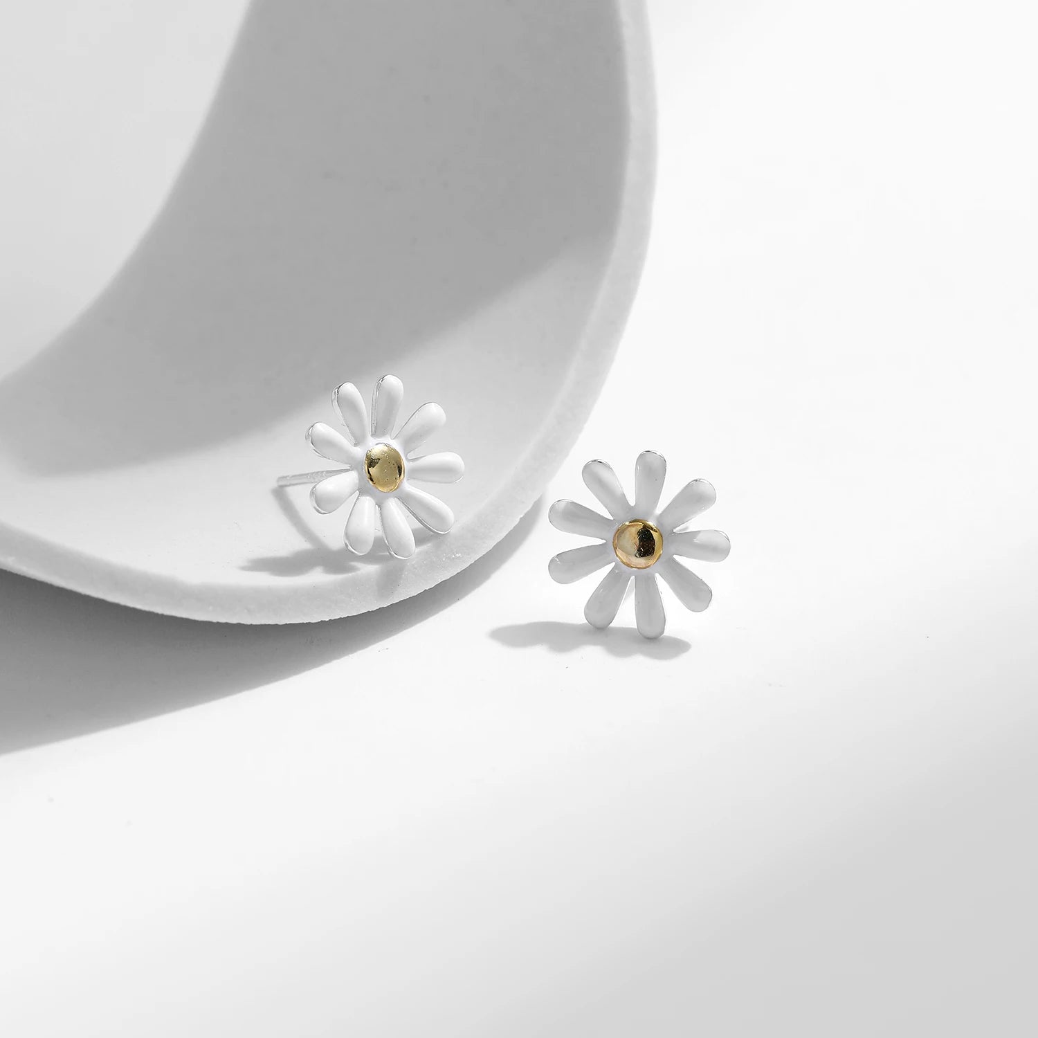 925 sterling silver silver stud earrings with delicate accents