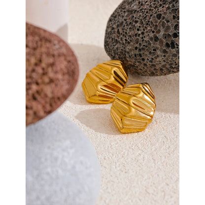 Creative Geometric Gold Stainless Steel Earrings