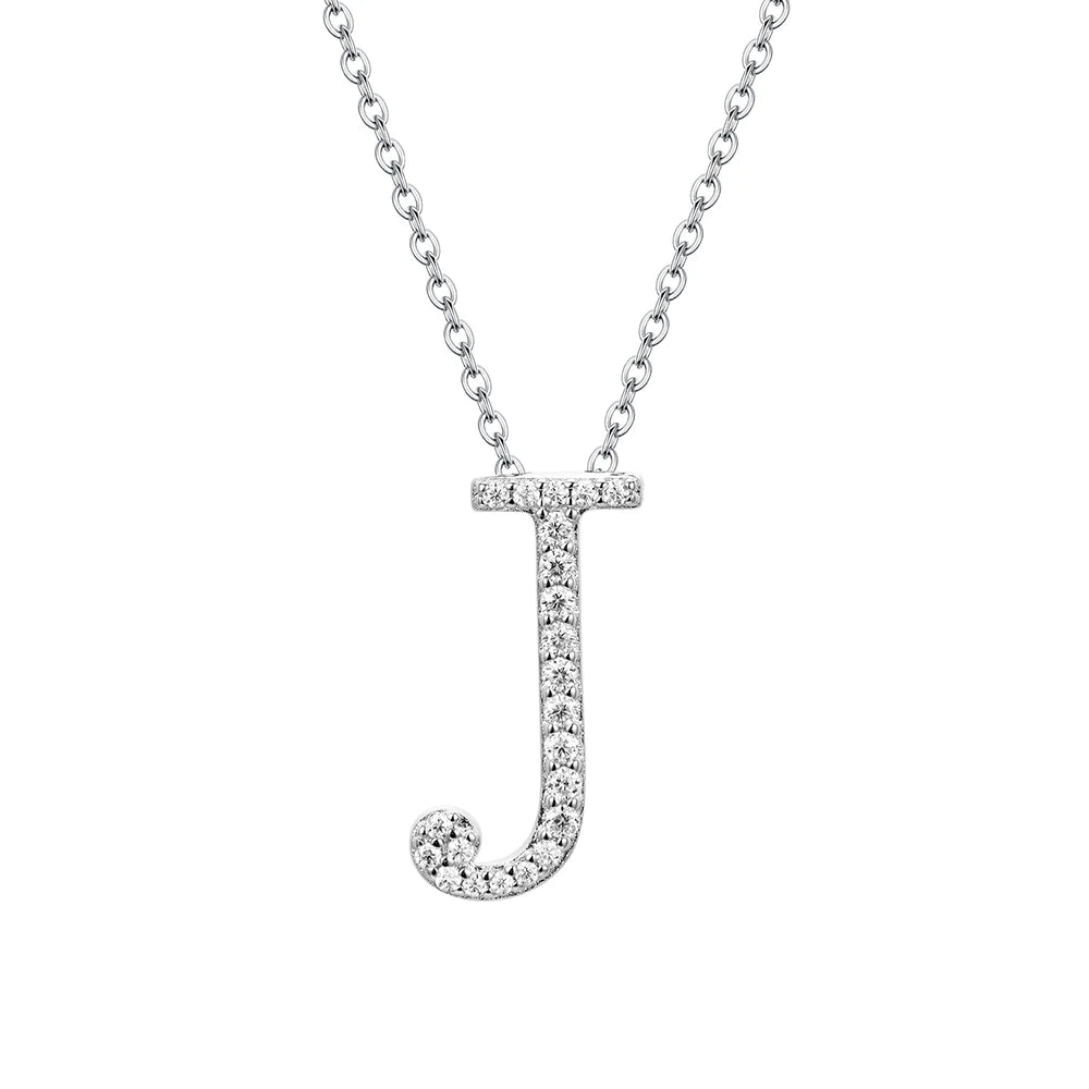 Necklace letter J styled as a delicate necklace charm for jewelry sets