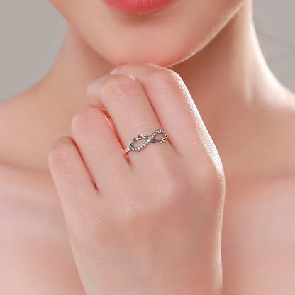 Sterling Silver Infinite Love CZ Ring