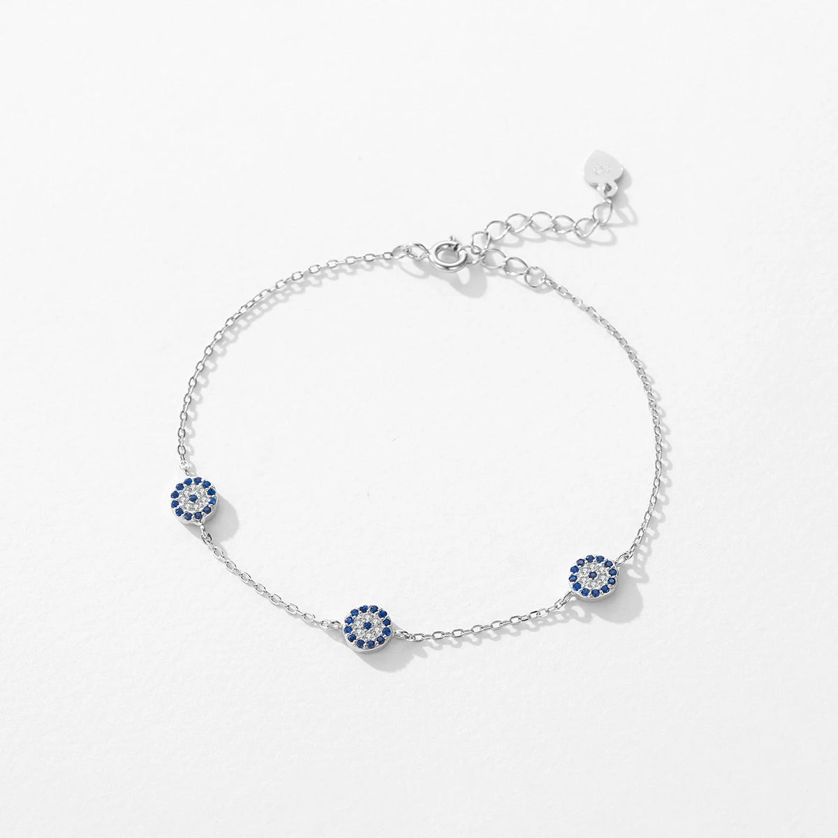 Authentic 925 Sterling Silver Blue Eye Charm Bracelet