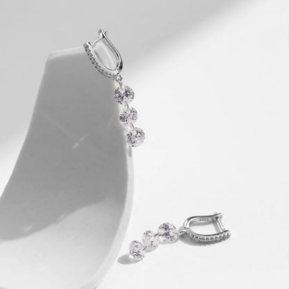 Sterling Silver Swing CZ Dangle Earrings