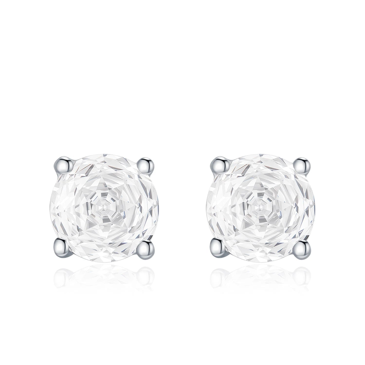 Sterling silver rose cut zirconia stud earrings