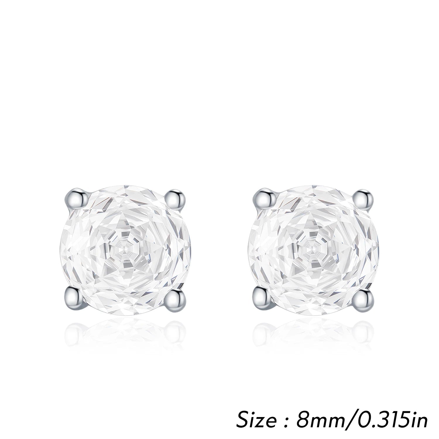 Silver stud earrings with secure earring backs