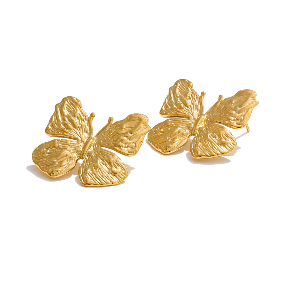 Butterfly earrings gold plated with elegant shine for earring earrings styling