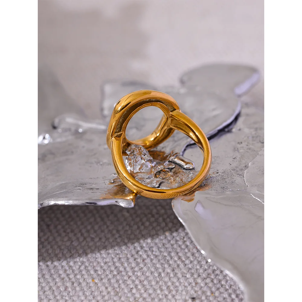 Creative Hollow Geometric Gold Ring