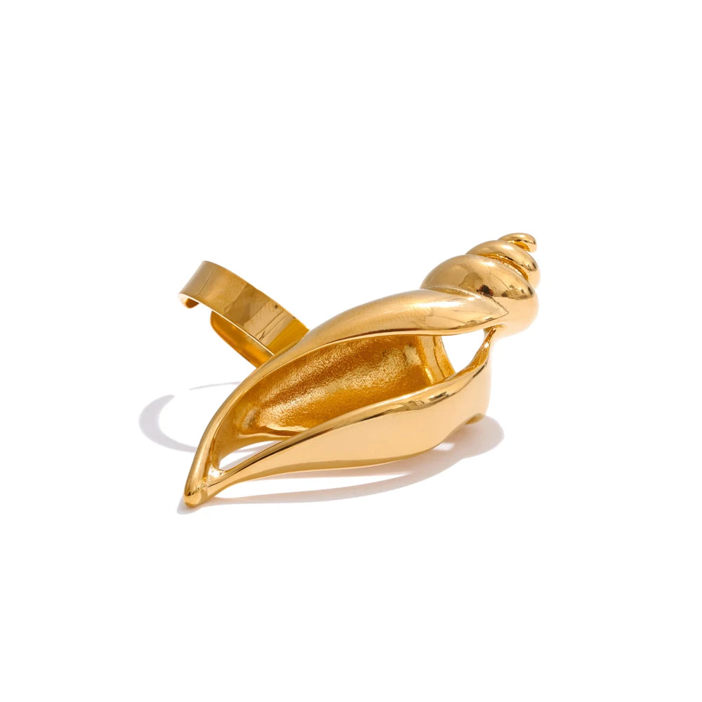 18K Gold Plated Stainless Steel Resizable Ring for Women