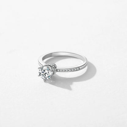 925 Sterling Silver Crown Engagement Ring