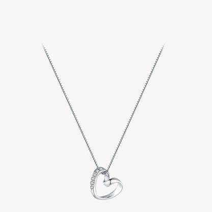 Sterling Silver Romantic Heart Pendant Necklace