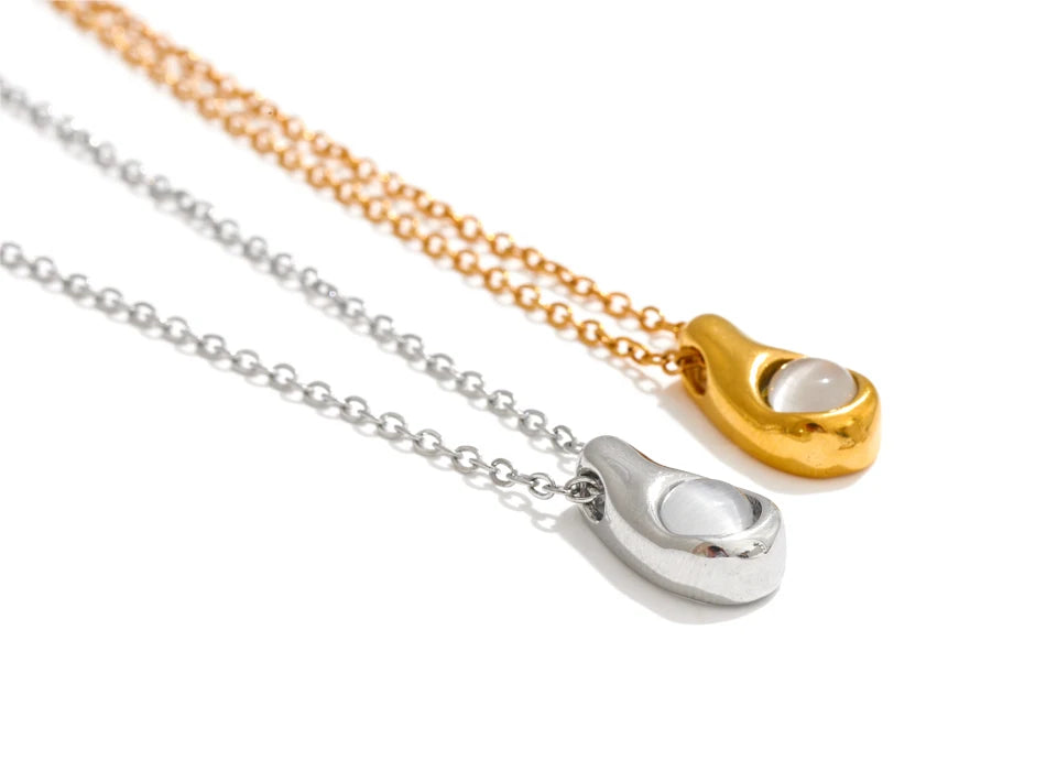 Pendant with necklace featuring gold plated charm and modern polish