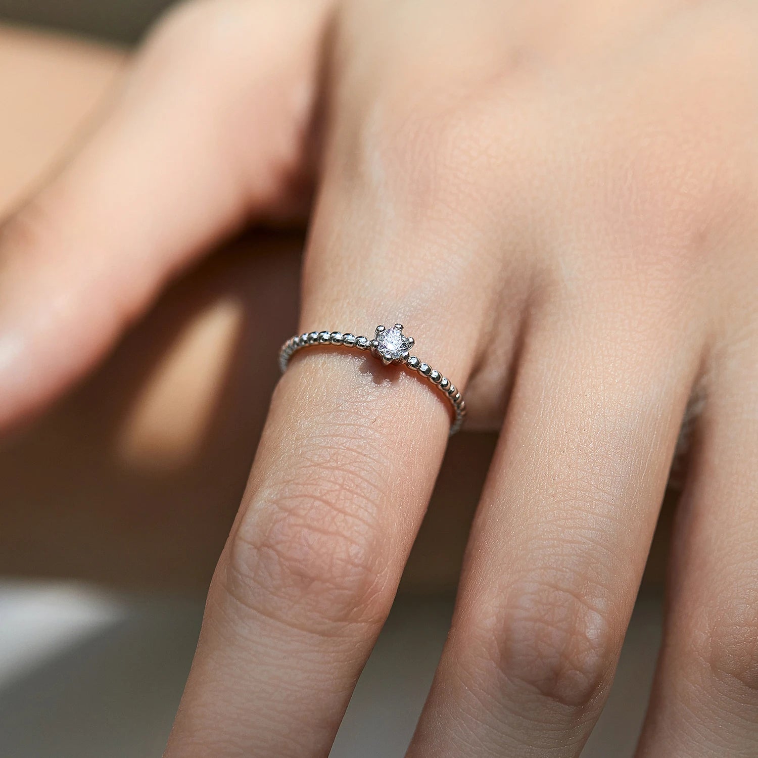 Slim sterling silver diamond ring diamond ring style for women