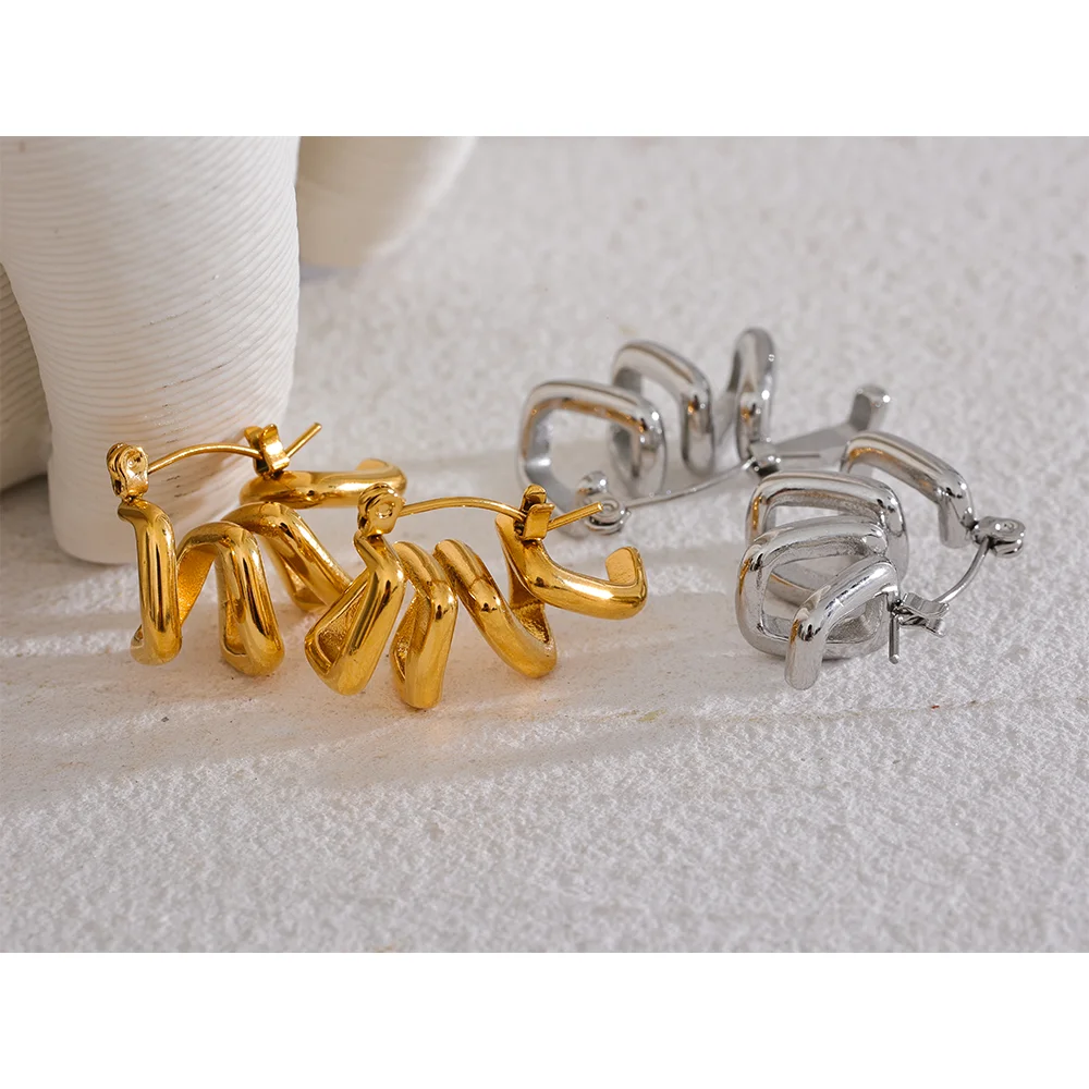 Twisted Irregular Hollow Hoop Earrings