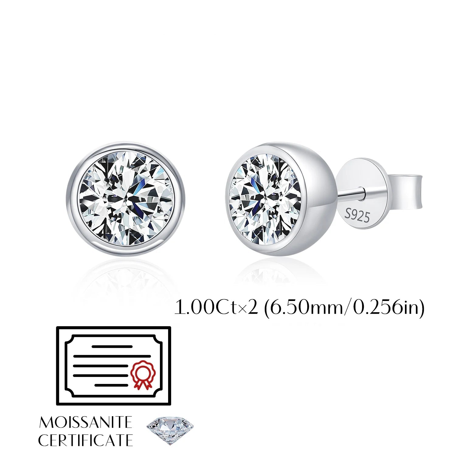 Bezel set moissanite jewelry offering timeless radiant shine