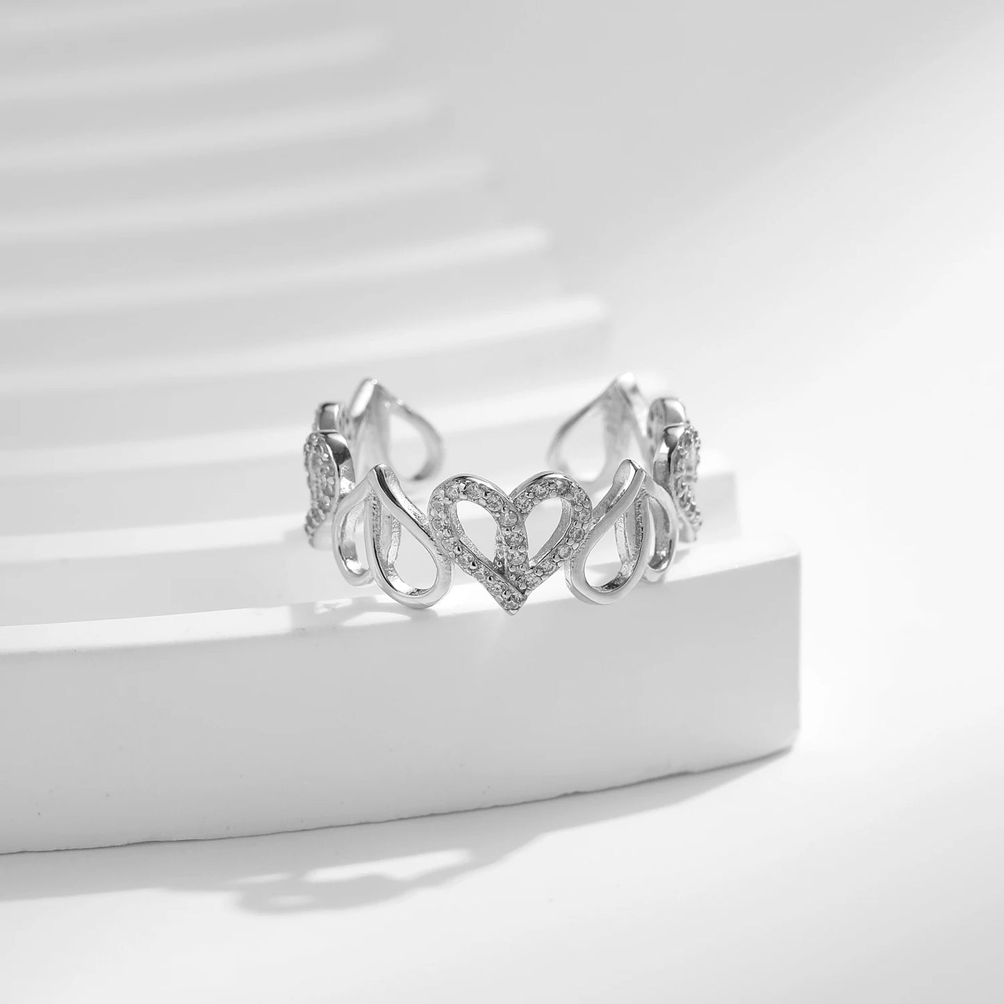 Lover’s Heart Sterling Silver Adjustable Ring