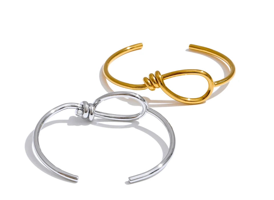 minimalist gold cuff bracelet bangle in stainless steel for daily elegance
