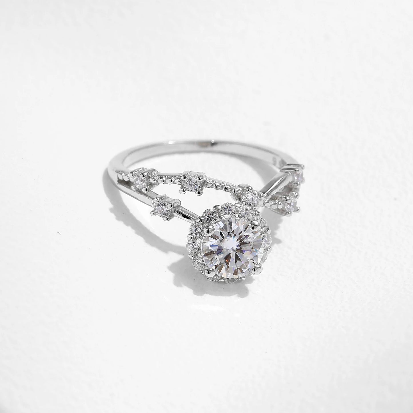 Crown Halo Moissanite Wedding Ring