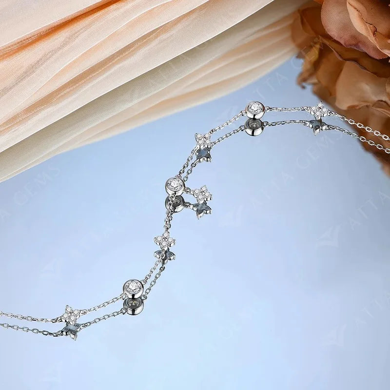Exquisite moissanite bracelet for women in 925 silver