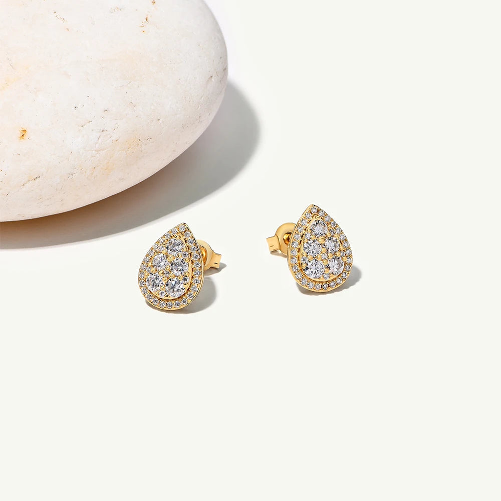 Sterling silver drop earrings with moissanite stones