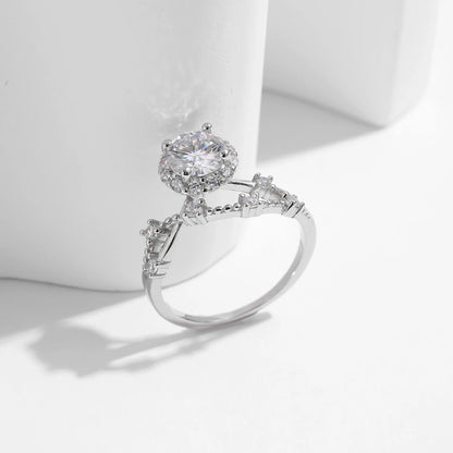 Crown Halo Moissanite Wedding Ring