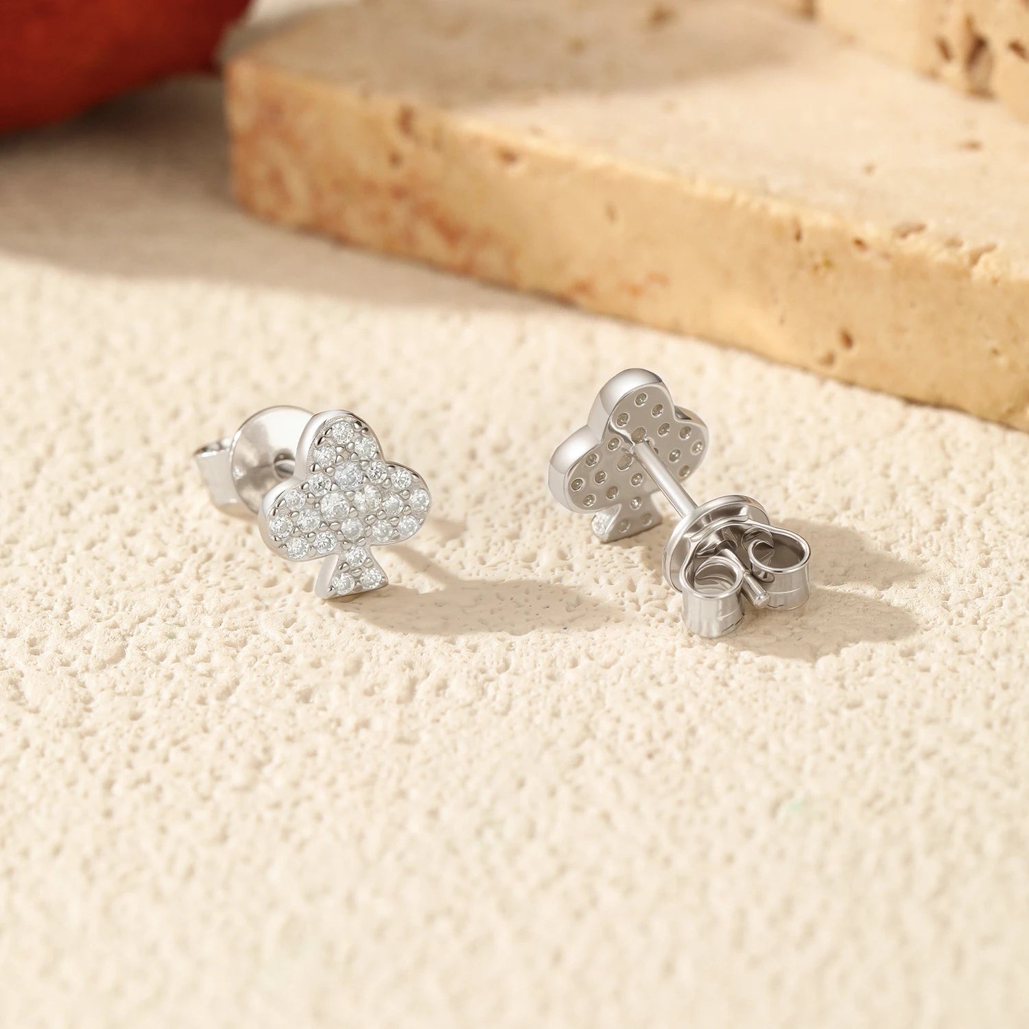 Minimalist moissanite jewelry studs featuring subtle sparkle