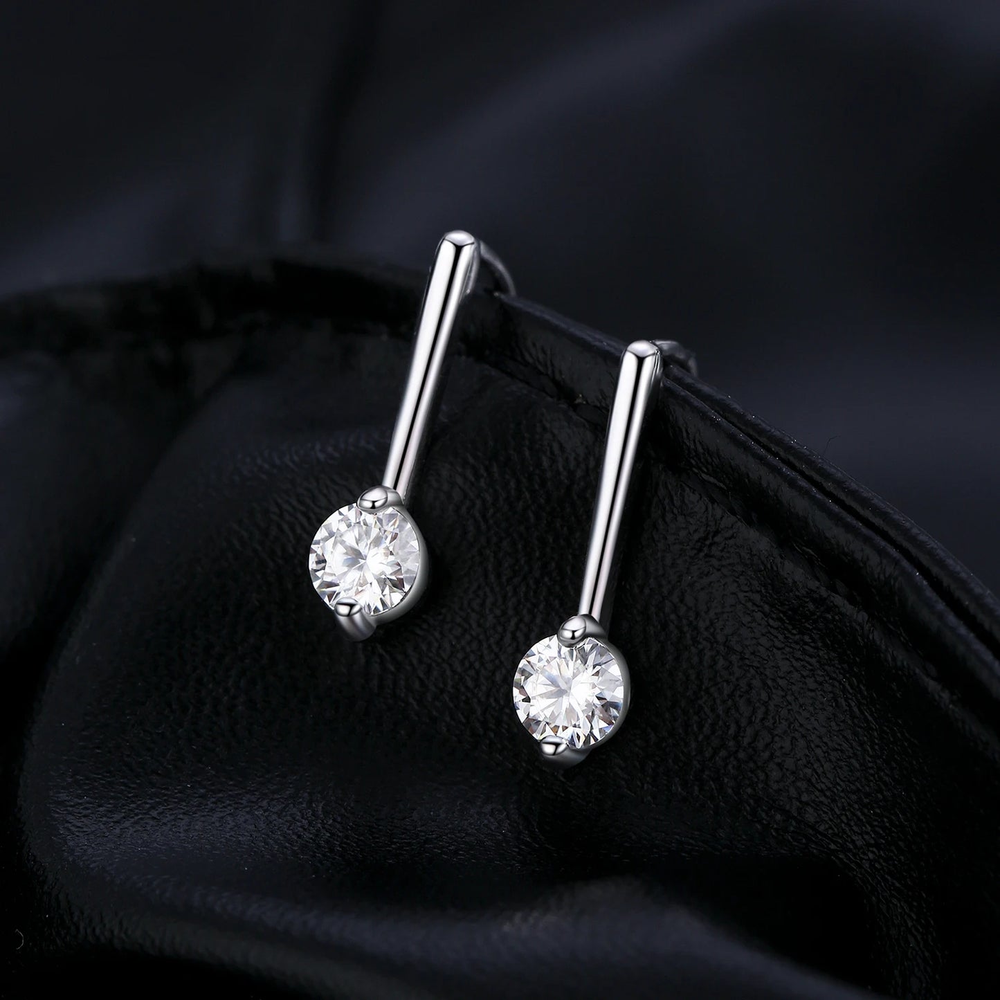 D Color Geometric Moissanite Dangle Drop Earrings