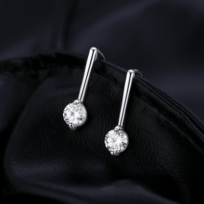 D Color Geometric Moissanite Dangle Drop Earrings