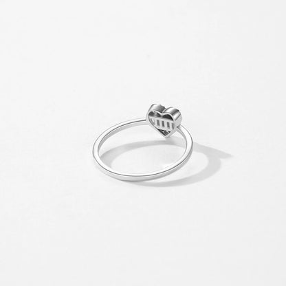 Heartfelt Elegance Sterling Silver Zirconia Ring