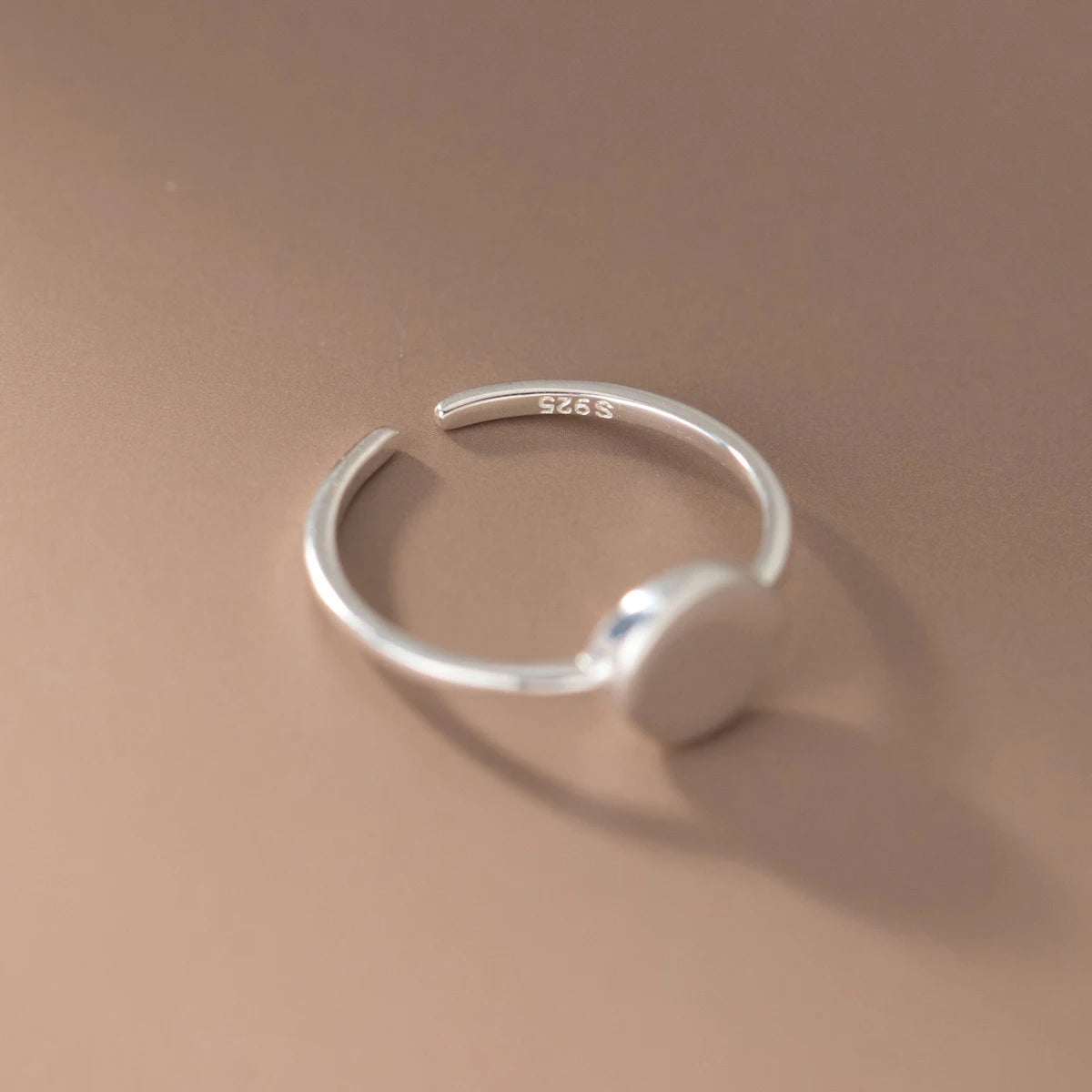 Sleek Circle Sterling Silver Adjustable Ring