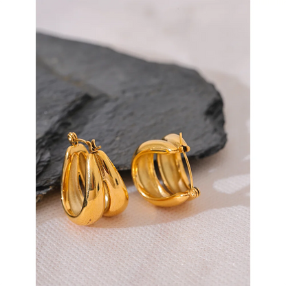 Stylish Geometric Stainless Steel Hoop Earrings