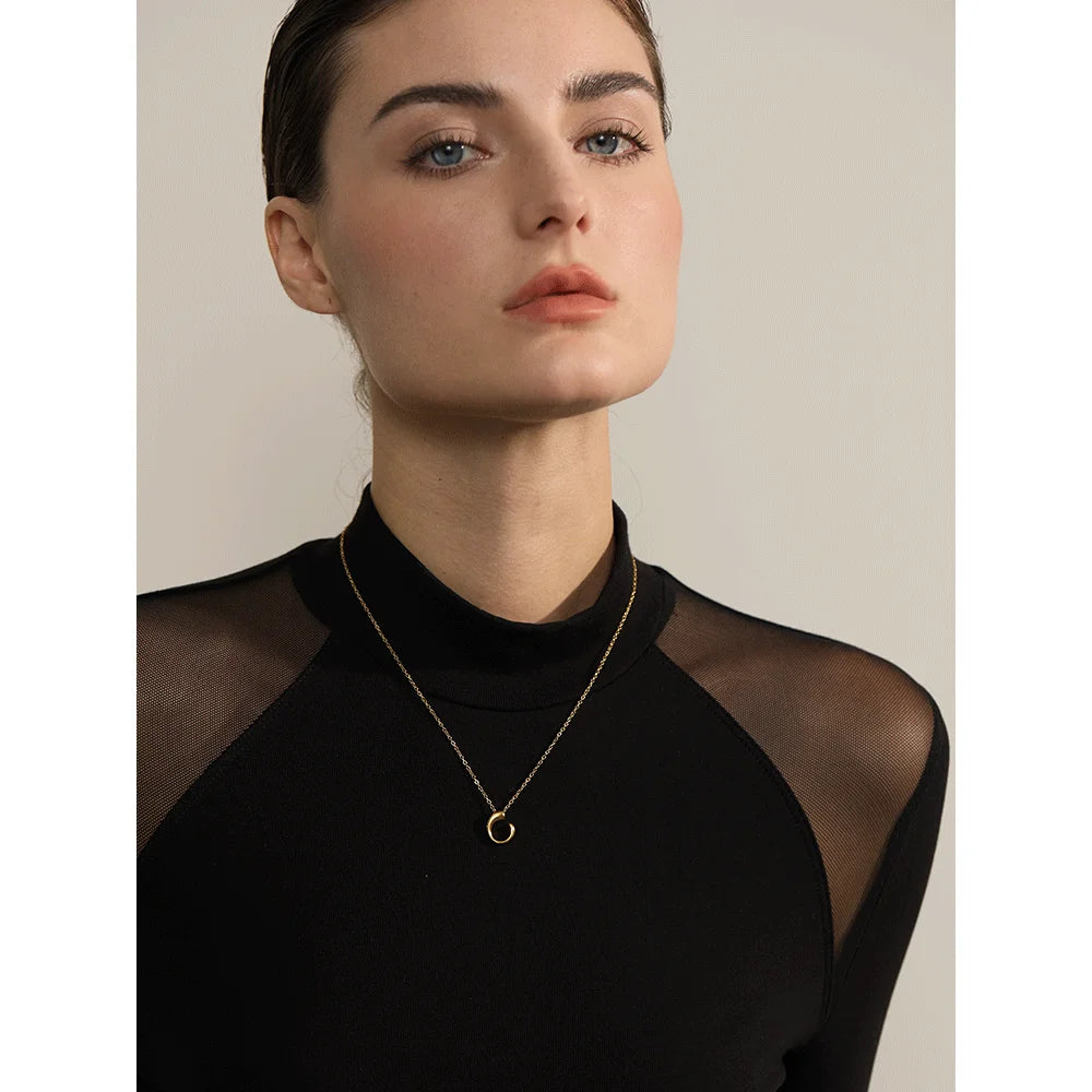 18K Gold Plated Geometric Drop Pendant Necklace