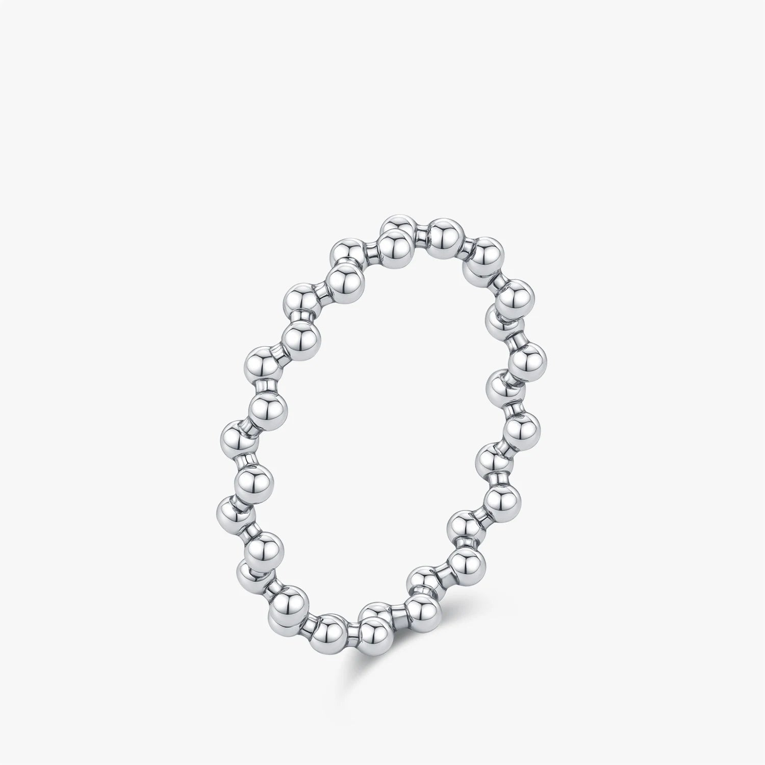 Vintage irregular bead stackable ring 925 sterling silver