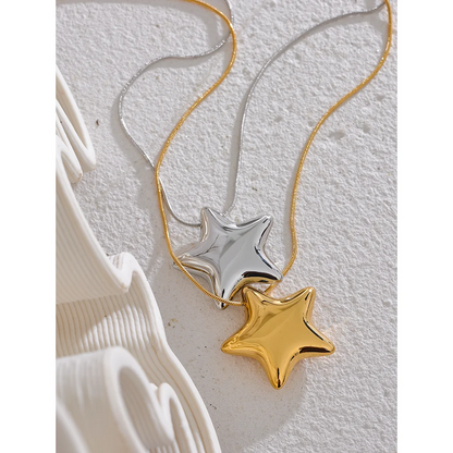 18K Gold Star Pendant Necklace