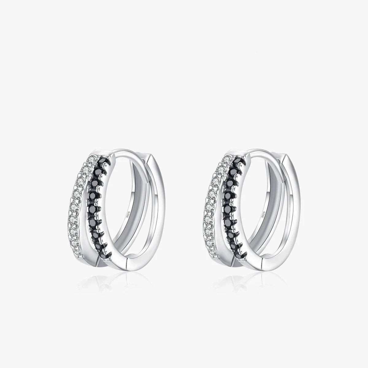 925 Silver Zirconia Hoop Earrings