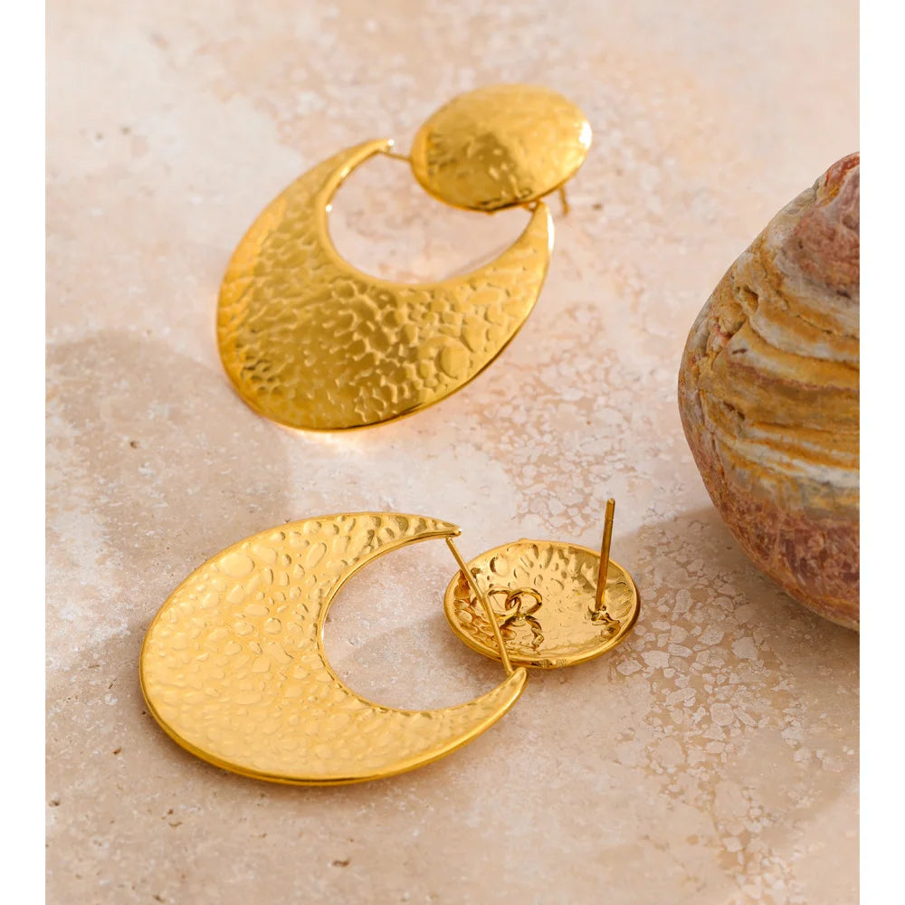 Women’s stainless steel jewelry earrings with bold geometric shape