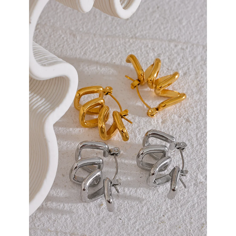 Twisted Irregular Hollow Hoop Earrings