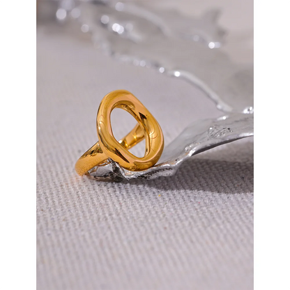 Creative Hollow Geometric Gold Ring