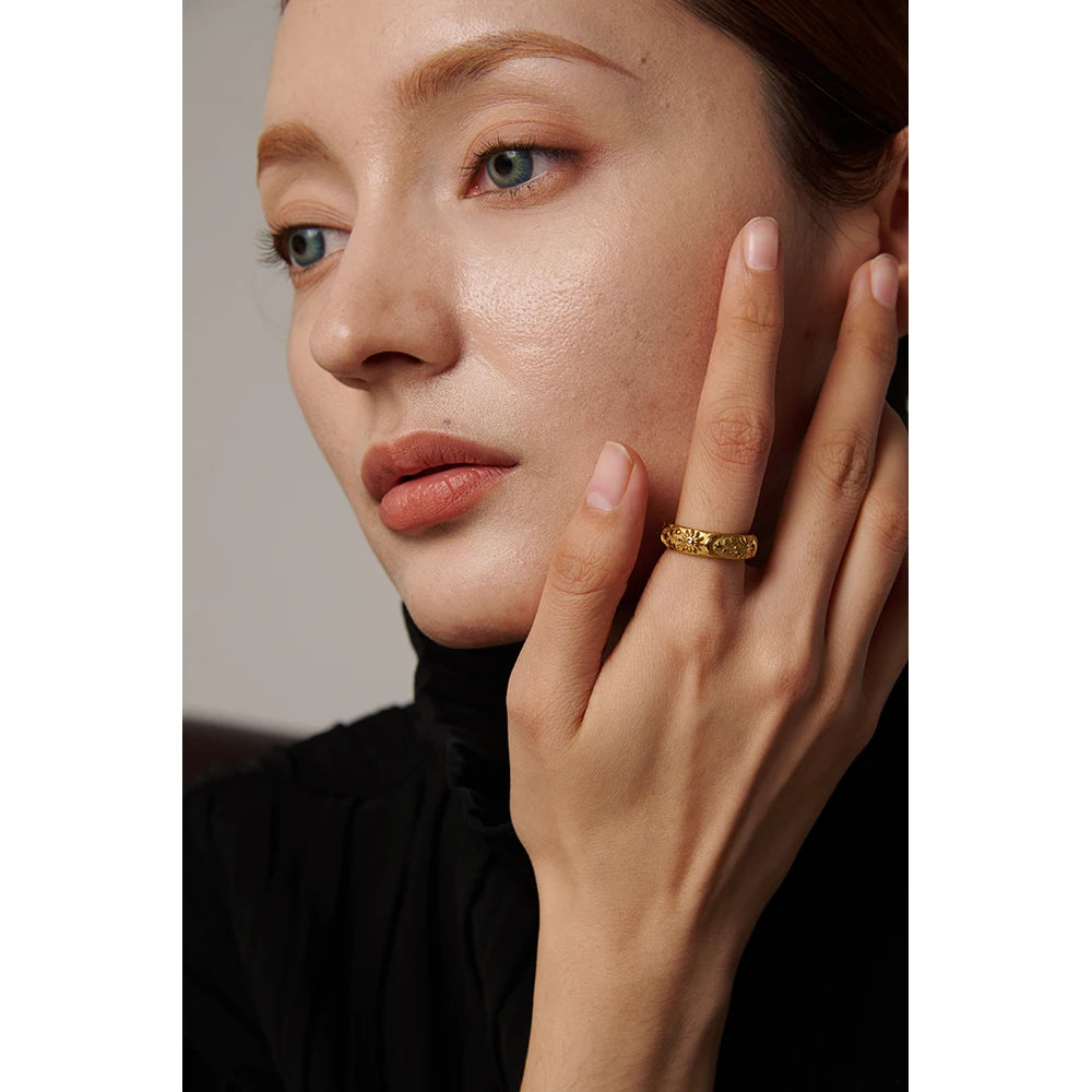 Stylish celestial ring with sun moon star for women